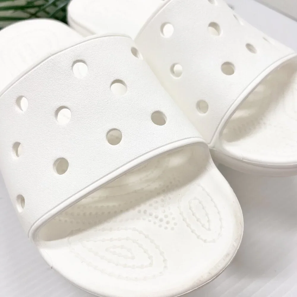 Crocs Unisex Adults' White Croslite Slip On Classic Slide Sandals Size 9M 11W